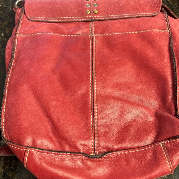 Patricia Nash Red Leather Studded Women's Bag - Picture 3 of 6